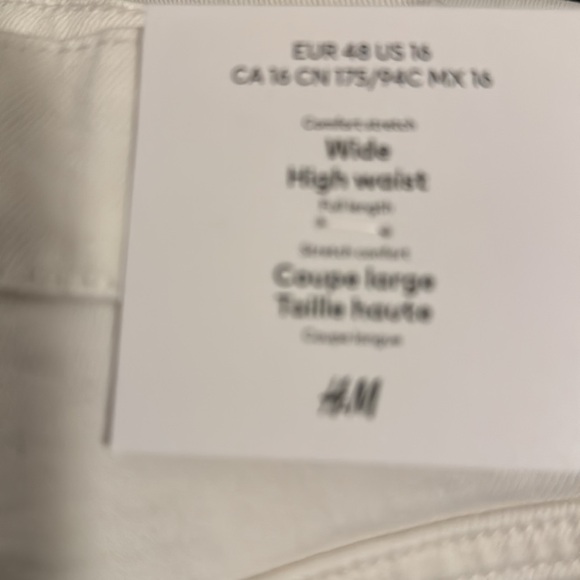 H&M DENIM JEANS. HIGH WAIST, WIDE LEG, SIZE 16 - Picture 4 of 7